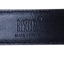 Pre Owned Montblanc Black Leather Classic Line Buckle Belt 85CM