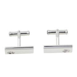 مملوكة مسبقًا Montblanc Contemporary Sterling Silver Rectangular Star Cut Cufflinks