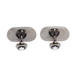 Pre Owned Montblanc Gunmetal Tone Sterling Silver Oval Cufflinks