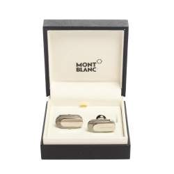 Pre Owned Montblanc Gunmetal Tone Sterling Silver Oval Cufflinks