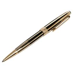 Pre Owned Montblanc Meisterstuck Solitaire Gold & Black Ballpoint Pen