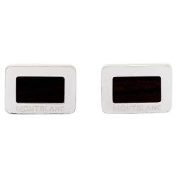 Pre Owned أزرار أكمام مون بلان فضة مطعمة  خشب أبنوسي