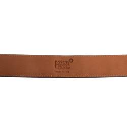 Montblanc Black Croc Embossed Leather Buckle Belt 100CM