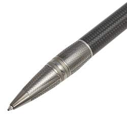 Pre Owned قلم جاف مون بلان ستار ووكر كاربون روثينيوم مطلي نمط هندسي أسود