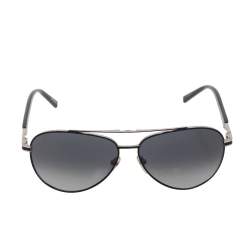 Montblanc Black Acetate MB702S Gradient Aviator Sunglasses 