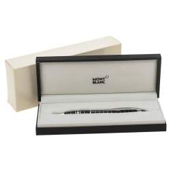 Pre Owned Montblanc Starwalker Black Rubber Grid Silver Tone Rollerball Pen