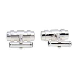 Pre Owned Montblanc Contemporary Sterling Silver Ring Motif Bar Cufflinks