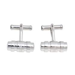 Pre Owned Montblanc Contemporary Sterling Silver Ring Motif Bar Cufflinks