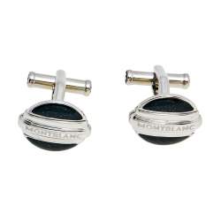 Pre Owned Montblanc Elegance Stainless Steel Reversible Lacquer Cufflinks
