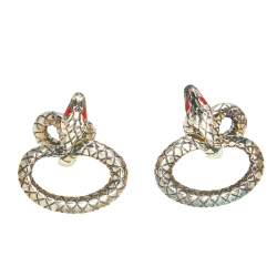 Pre Owned Montblanc Rouge et Noir Sterling Silver Serpenti Cufflinks