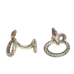 Pre Owned Montblanc Rouge et Noir Sterling Silver Serpenti Cufflinks
