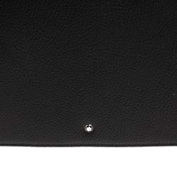 Pre Owned Montblanc Black Leather Meisterstuck Zip Business Companion Clutch