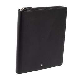 Pre Owned Montblanc Black Leather Meisterstuck Zip Business Companion Clutch