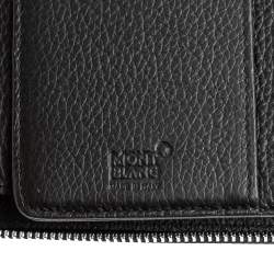 Pre Owned Montblanc Black Leather Meisterstuck Zip Business Companion Clutch
