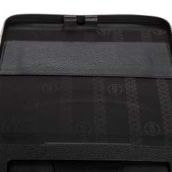Pre Owned Montblanc Black Leather Meisterstuck Zip Business Companion Clutch