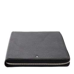 Pre Owned Montblanc Black Leather Meisterstuck Zip Business Companion Clutch