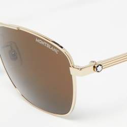 Pre Owned Montblanc Brown Havana MB0026S Aviator Sunglasses
