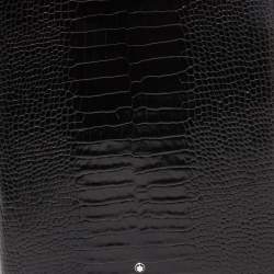 Pre Owned Montblanc Black Croc Embossed Leather Meisterstück Zip Agenda Cover