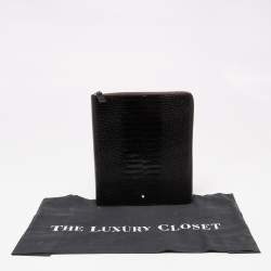 Pre Owned Montblanc Black Croc Embossed Leather Meisterstück Zip Agenda Cover
