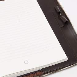 Pre Owned Montblanc Black Croc Embossed Leather Meisterstück Zip Agenda Cover