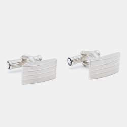 Montblanc Silver Tone Rectangular Cufflinks