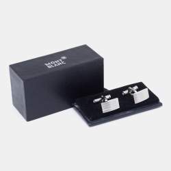 Montblanc Silver Tone Rectangular Cufflinks