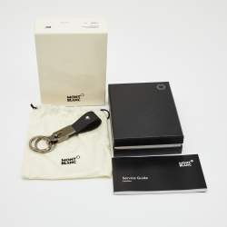 Pre Owned Montblanc Extreme Black Leather 2 Rings Key Fob