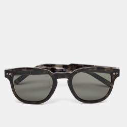 Montblanc Brown Tortoiseshell/ Smoke Grey Polarized MB 693S Wayfarer Sunglasses