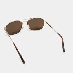 Montblanc Gold Tone/ Brown Gradient MB0026S Aviator Sunglasses