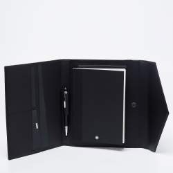 Pre Owned Montblanc Black Leather Augmented Paper & StarWalker Ballpoint Pen 
