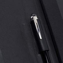 Pre Owned Montblanc Black Leather Augmented Paper & StarWalker Ballpoint Pen 