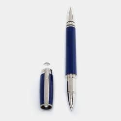 Pre Owned Monblanc StarWalker Midnight Blue Resin Silver Tone Metal Rollerball Pen