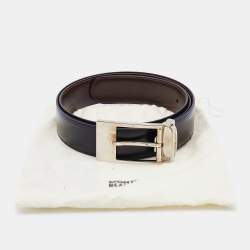 Mont Blanc Black Leather Reversible Buckle Belt 100CM
