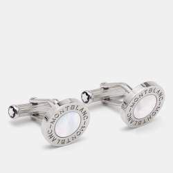 Montblanc Meisterstuck Mother of Pearl Silver Tone Cufflinks Montblanc | TLC