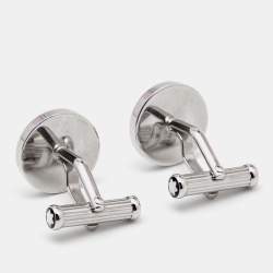 Pre Owned Montblanc Meisterstuck Mother of Pearl Silver Tone Cufflinks
