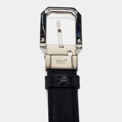 Pre Owned Montblanc Brown/Black Leather Cut to Size Reversible Buckle Belt 