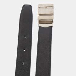 Montblanc Black Leather Cut to Size Buckle Belt 