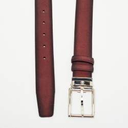 Montblanc Ombre Burgundy Suede Square Buckle Cut To Size Belt