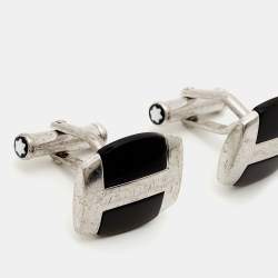 Pre Owned Montblanc Glass Sterling Silver Cufflinks