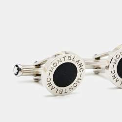 Montblanc Onyx Silver Tone Cufflinks