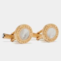 Montblanc Mother of Pearl Gold Tone Cufflinks