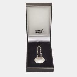 Montblanc Engraved Emblem Silver Tone Round Key Holder / Key Chain