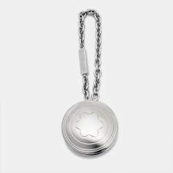 Montblanc Engraved Emblem Silver Tone Round Key Holder / Key Chain