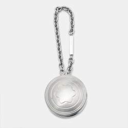 Montblanc Engraved Emblem Silver Tone Round Key Holder / Key Chain