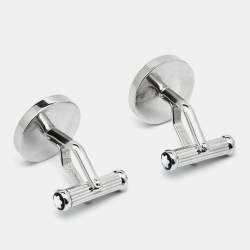 Montblanc Meisterstück Silver Tone Composite Inlay Cufflinks