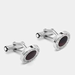 Montblanc Meisterstück Silver Tone Composite Inlay Cufflinks