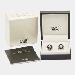 Montblanc  Star Onyx Silver Tone  Cufflinks