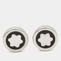 Montblanc  Star Onyx Silver Tone  Cufflinks