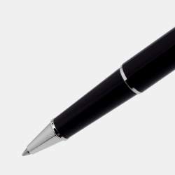 Pre Owned Montblanc Meisterstuck Classic Black Resin Platinum Finish Rollerball Pen