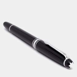 Pre Owned Montblanc Meisterstuck Classic Black Resin Platinum Finish Rollerball Pen